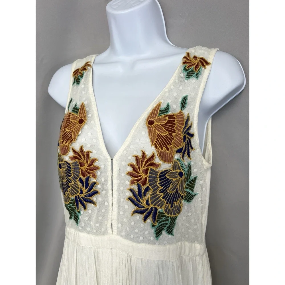 Lulus Tickets To Paradise Embroidered Maxi Dress Women's Sz Small - Picture 4 of 16